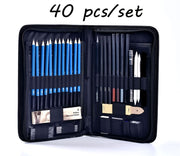 72PCS Sketch Pencils and Colored Pencils Set School Supplies Drawing Pencils Beginner Kit Watercolor Metallic Oily Art Supplies