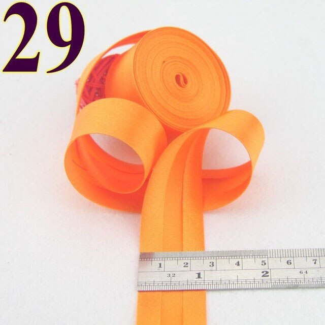 25mm(1&quot;) satin bright ironed single fold polyester bias binding tape table cloth garment quilt craft sewing accessories