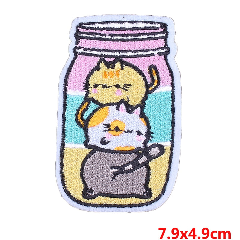 Prajna Hippie Unicorn Patches Embroidered Patches For Clothing DIY Magic Rainbow Stripes Iron On Patches For Kids Cloth Applique