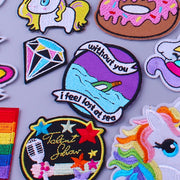 Prajna Hippie Unicorn Patches Embroidered Patches For Clothing DIY Magic Rainbow Stripes Iron On Patches For Kids Cloth Applique