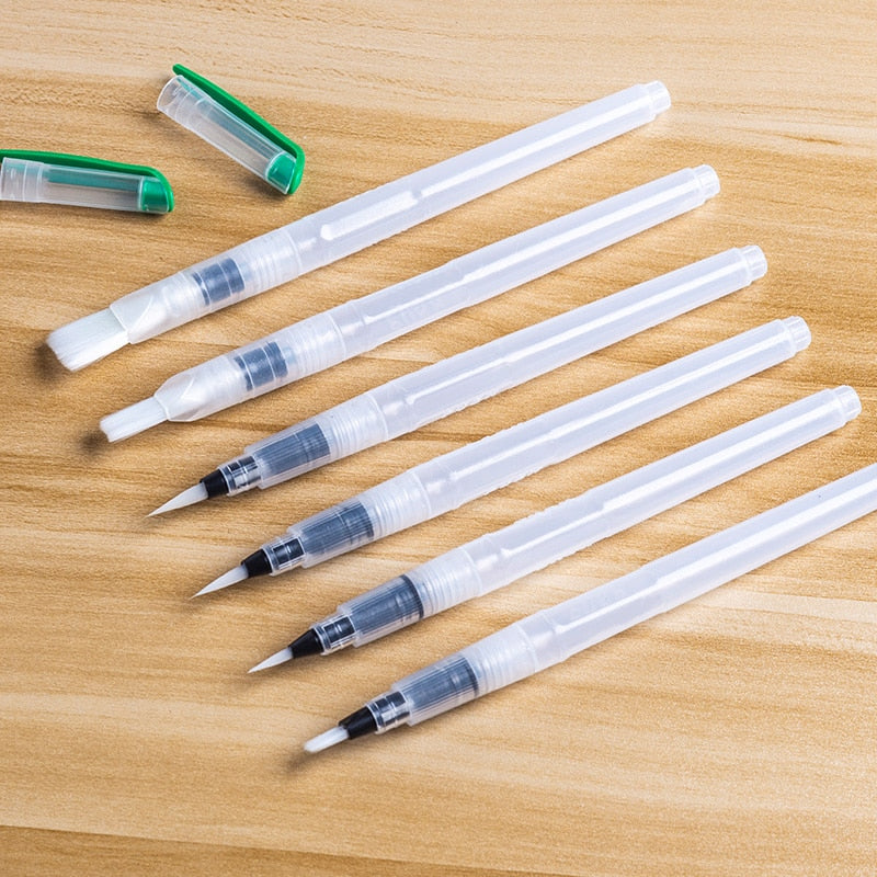 SeamiArt 6PCS Portable Paint Brush Water Color Brush Pencil Soft Watercolor Brush Pen for Beginner Painting Drawing Art Supplies