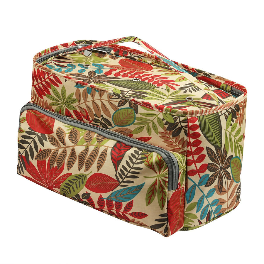 2020 Yarn Storage Bag With Maple Leaves Knitting Tote Bag Orange Square Bag for Thread Wool Yarn Crochet Hooks Knitting Needles