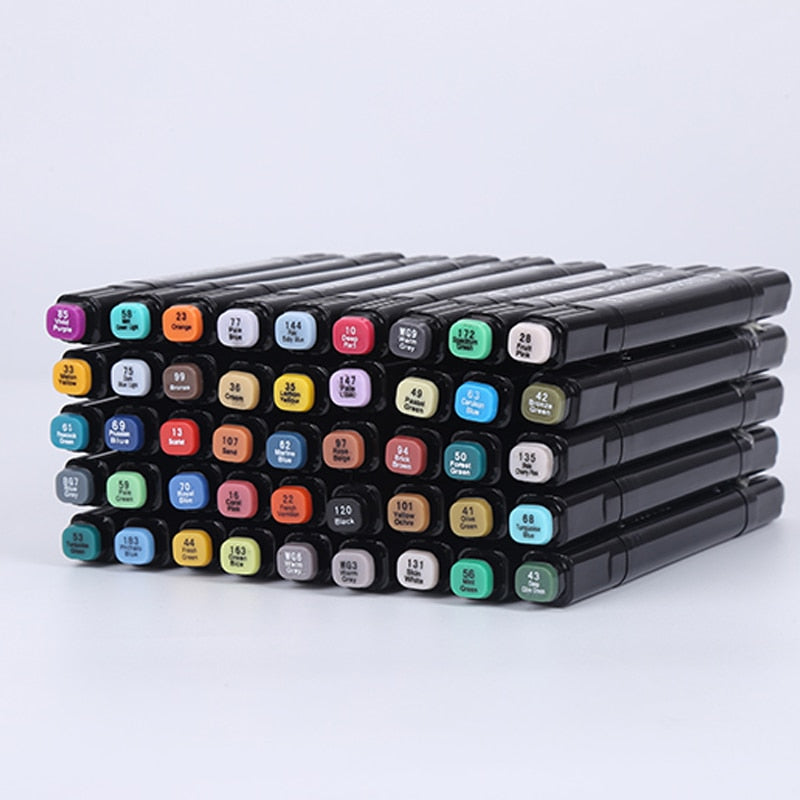 TouchFIVE 30/40/60/80/168 Color Art Markers Set Dual Headed Artist  Sketch Oily Alcohol based markers For Animation Manga