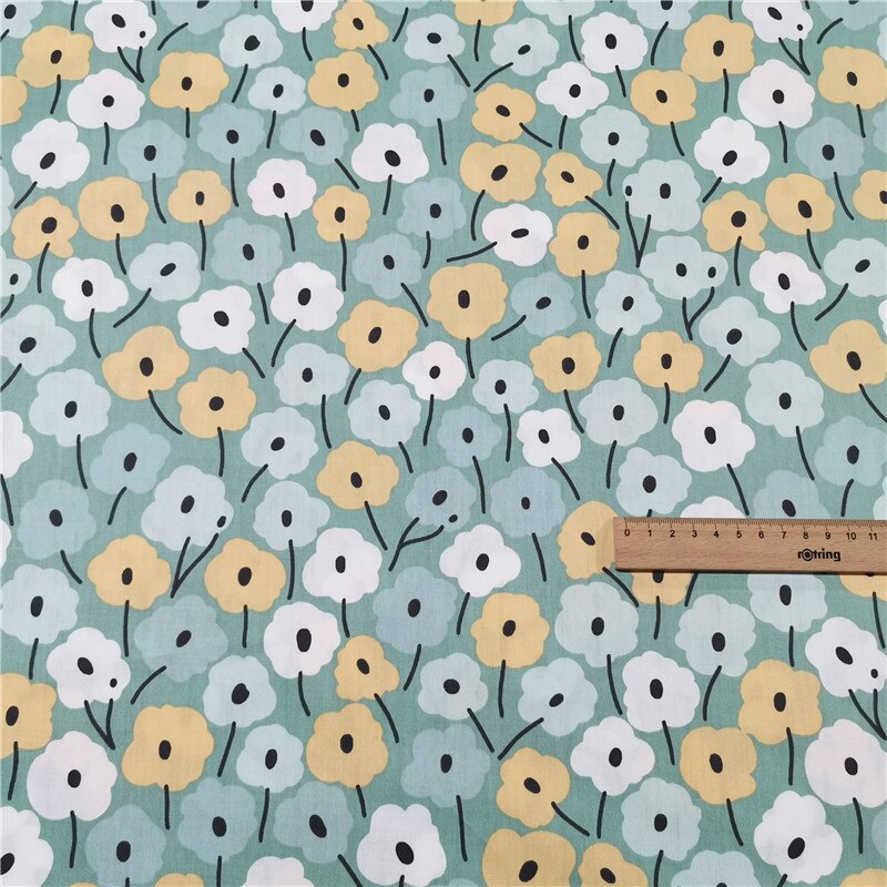 Pastrol Floral Cotton Fabric Printed Kids Quilting Cotton Twill Cloth For  DIY Sewing Craft Material