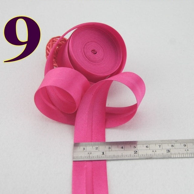 25mm(1&quot;) satin bright ironed single fold polyester bias binding tape table cloth garment quilt craft sewing accessories