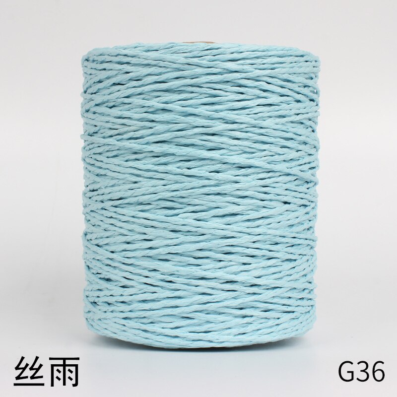1Roll=280M Natural Raffia Straw Yarn For Summer Hand Knit Crochet Hat HandBag Cushion Baskets Knitting Material Colorful Threads