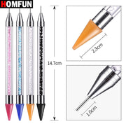 HOMFUN DIY Diamond Painting Pen Tool Accessories Rhinestones Pictures Double Head Diamond Embroidery Point Drill Pen Gift