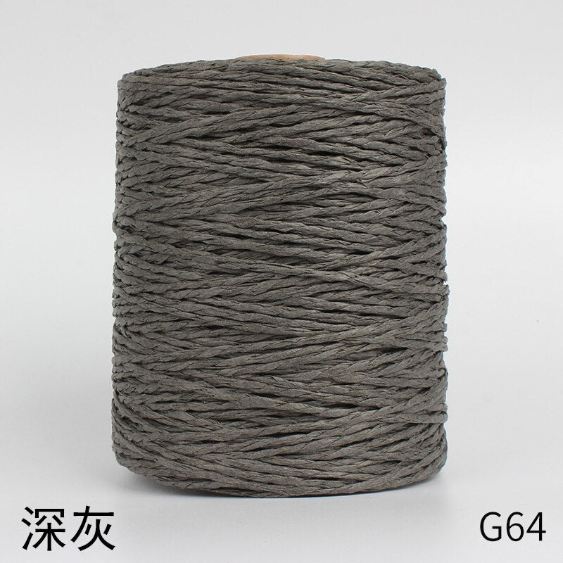1Roll=280M Natural Raffia Straw Yarn For Summer Hand Knit Crochet Hat HandBag Cushion Baskets Knitting Material Colorful Threads