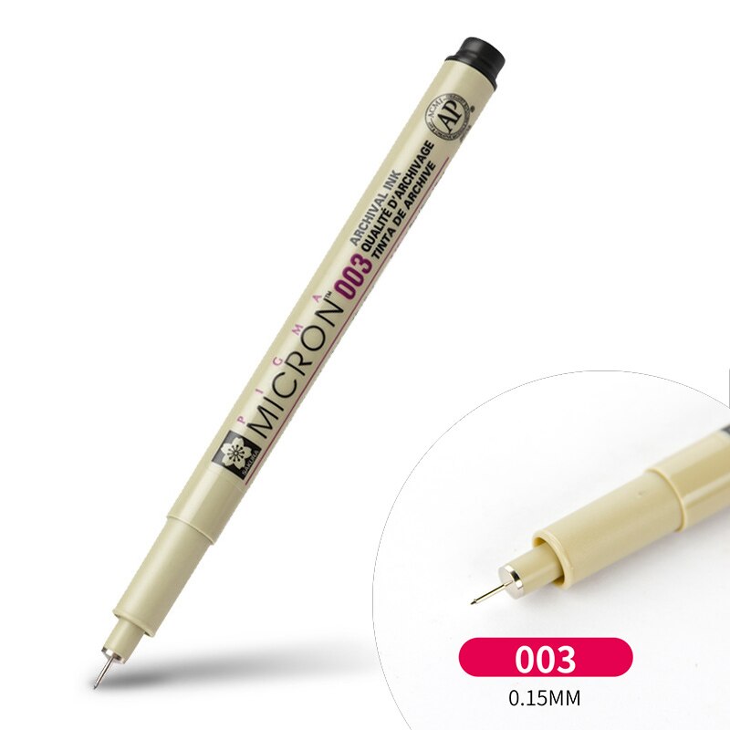 1Pc Pigma Micron Porous Point Pen Soft Brush Drawing Pen Liner Fineliner Sketch Needle Pen 005 01 02 03 04 05 08 1.0 Art Markers