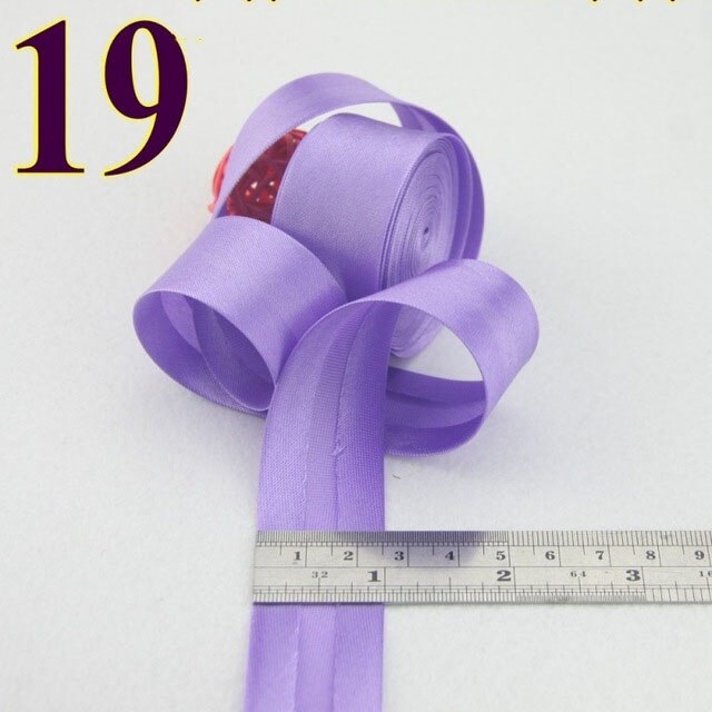 25mm(1&quot;) satin bright ironed single fold polyester bias binding tape table cloth garment quilt craft sewing accessories
