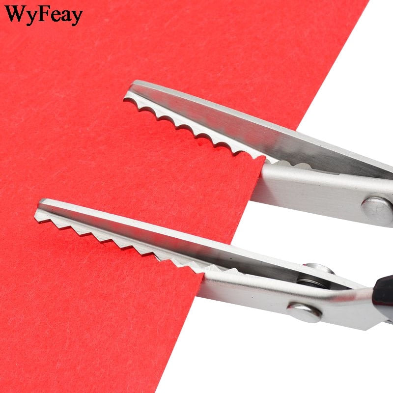 23.5cm Pinking Shears Handled Professional Stainless Steel Dressmaking Sewing Craft Scissors Zig Zag Fabric Decorative Edge Tool