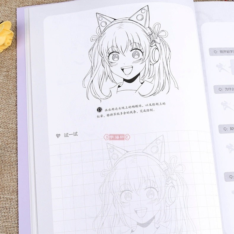 Drawing Book Manga Sketch Tutorial Comics Art Books Introduction for Kids Adults Line Drawing Basic Tutorial