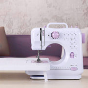 Inne Portable Sewing Machine Mini Electric Household Crafting Mending Overlock 12 Stitches with Presser Foot Pedal Beginners