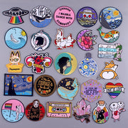 Van Gogh Patch Iron On Patches For Clothing Thermoadhesive Patches On Clothes Japan Anime/Fusible Patch Embroidery Sticker Badge