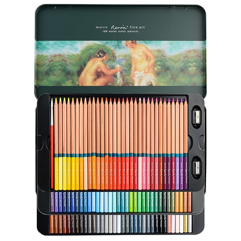 Andstal Marco Renoir 12/24/48/72/100/120 Colour Pencils Set Lapis De Cor Drawing Pencil Sketch Colored Pencils Art Supplies