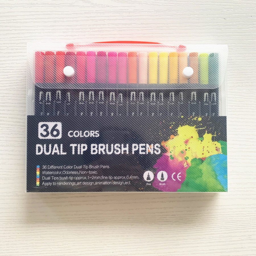 60 Pcs Colour Pens Marker, Dual Tip Brush Pens Art Markers Fineliner WaterColor Drawing Pens for Adult Colouring Books,Sketching