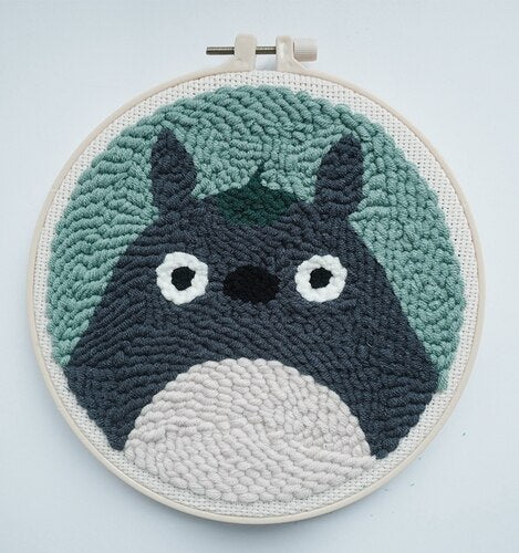 Punch Needle Embroidery Kit with Yarn for Beginners Easy Embroidery DIY Needlework Wool Work Home Decor Custom Embroidery