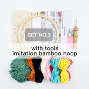 Punch Needle Embroidery Kit with Yarn for Beginners Easy Embroidery DIY Needlework Wool Work Home Decor Custom Embroidery