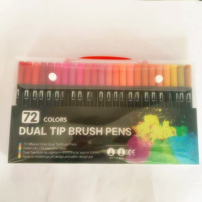 60 Pcs Colour Pens Marker, Dual Tip Brush Pens Art Markers Fineliner WaterColor Drawing Pens for Adult Colouring Books,Sketching