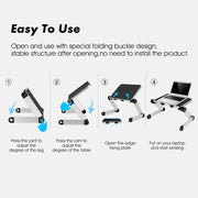 360 Degree Adjustable Computer Table Adjustable Ergonomic Laptop Stand Laptop Desk for Bed Living Room Book Stand