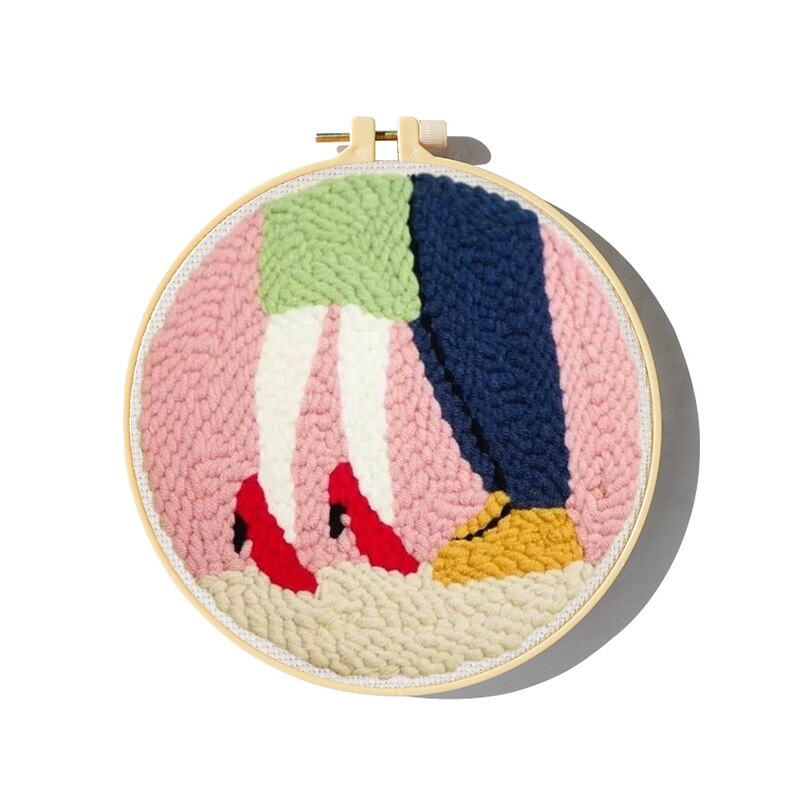 Punch Needle Embroidery Kit with Yarn for Beginners Easy Embroidery DIY Needlework Wool Work Home Decor Custom Embroidery