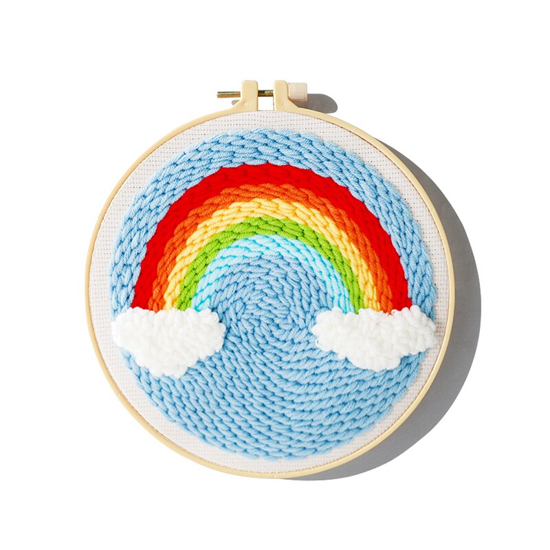 Punch Needle Embroidery Kit with Yarn for Beginners Easy Embroidery DIY Needlework Wool Work Home Decor Custom Embroidery