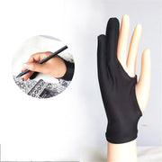 1pc Black 2 Fingers Anti-fouling Gloves Anti Touch Hand Drawing for Sketch Oil Paintings Students Digital Tablet Writing Glove