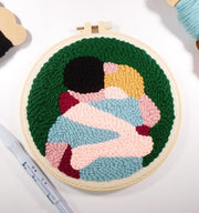 Punch Needle Embroidery Kit with Yarn for Beginners Easy Embroidery DIY Needlework Wool Work Home Decor Custom Embroidery