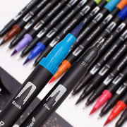 60 Pcs Colour Pens Marker, Dual Tip Brush Pens Art Markers Fineliner WaterColor Drawing Pens for Adult Colouring Books,Sketching