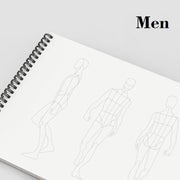 A4 Clothing Designer Dotted Line Human Body Painting Notebook Design Professional Women&#39;s Men&#39;s Clothing Sketch Book 50 sheets