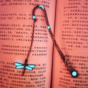 Retro Metal Bookmarks Luminous Feather Book Marks with Owl Dragonflies Butterflies Vintage Beautiful Gift for Teachers Students