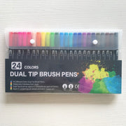 60 Pcs Colour Pens Marker, Dual Tip Brush Pens Art Markers Fineliner WaterColor Drawing Pens for Adult Colouring Books,Sketching