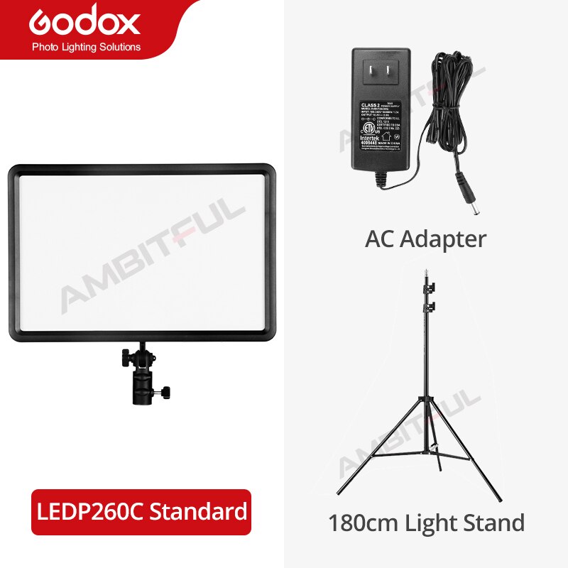 GODOX LEDP260C Ultra-thin 30W 3300-5600k LED Video Light Panel Lamp for Digital DSLR Camera Studio Photography