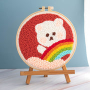 Punch Needle Embroidery Kit with Yarn for Beginners Easy Embroidery DIY Needlework Wool Work Home Decor Custom Embroidery