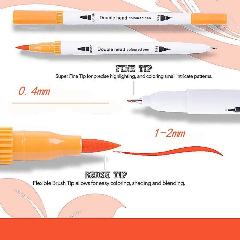 12/24/36/48 PCS Colored Art Sketching Markers Drawing Set Double-head Watercolor paint brush pen Diary supplies Stationery