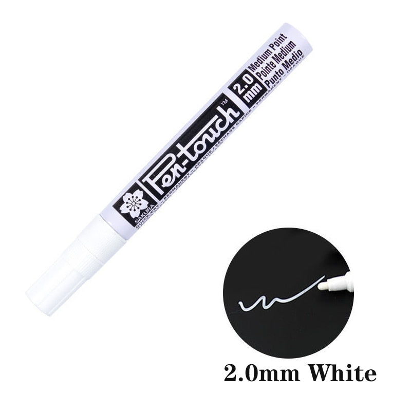Silver Gold Permanent Metallic Marker Pens 0.7/1.0/2.0mm Student Sketch Graffiti Art Markers Hook Liner Pen Japanese Stationery