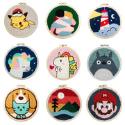 Punch Needle Embroidery Kit with Yarn for Beginners Easy Embroidery DIY Needlework Wool Work Home Decor Custom Embroidery