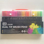 60 Pcs Colour Pens Marker, Dual Tip Brush Pens Art Markers Fineliner WaterColor Drawing Pens for Adult Colouring Books,Sketching