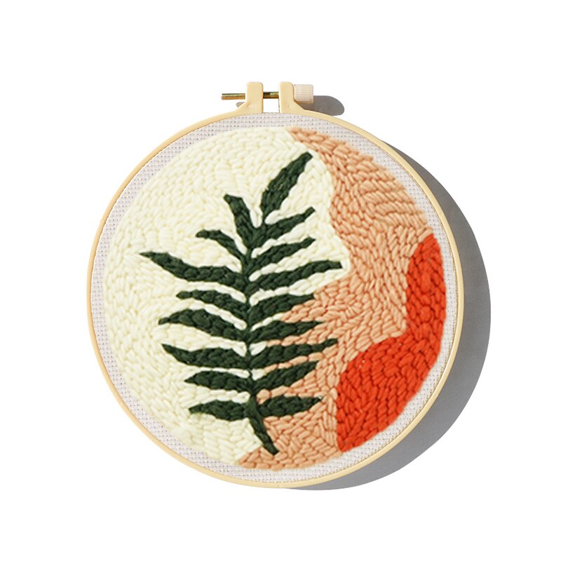Punch Needle Embroidery Kit with Yarn for Beginners Easy Embroidery DIY Needlework Wool Work Home Decor Custom Embroidery