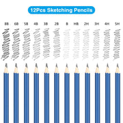 144PCS Color Pencil and Sketch Pencils Set for Drawing Art Tool Kit 72 Pcs Watercolor Metallic Oil Pencil Artist Art Supplies