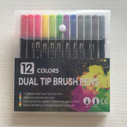 60 Pcs Colour Pens Marker, Dual Tip Brush Pens Art Markers Fineliner WaterColor Drawing Pens for Adult Colouring Books,Sketching