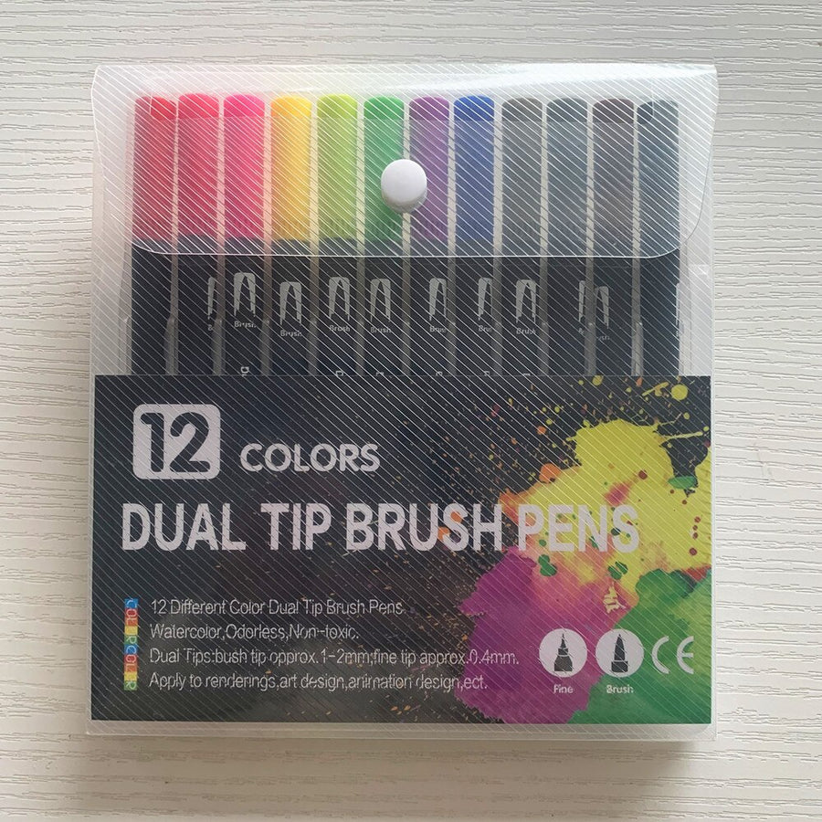 60 Pcs Colour Pens Marker, Dual Tip Brush Pens Art Markers Fineliner WaterColor Drawing Pens for Adult Colouring Books,Sketching