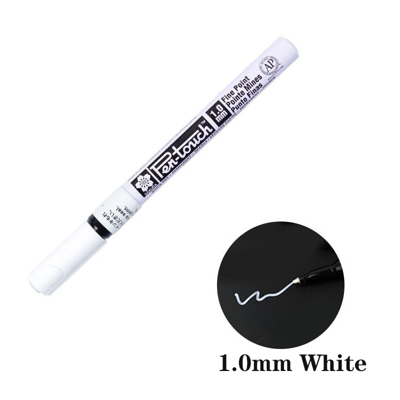 Silver Gold Permanent Metallic Marker Pens 0.7/1.0/2.0mm Student Sketch Graffiti Art Markers Hook Liner Pen Japanese Stationery