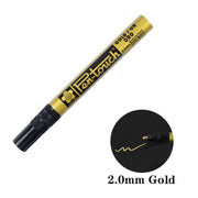 Silver Gold Permanent Metallic Marker Pens 0.7/1.0/2.0mm Student Sketch Graffiti Art Markers Hook Liner Pen Japanese Stationery
