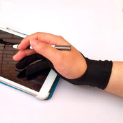 1pc Black 2 Fingers Anti-fouling Gloves Anti Touch Hand Drawing for Sketch Oil Paintings Students Digital Tablet Writing Glove