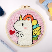 Punch Needle Embroidery Kit with Yarn for Beginners Easy Embroidery DIY Needlework Wool Work Home Decor Custom Embroidery