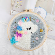 Punch Needle Embroidery Kit with Yarn for Beginners Easy Embroidery DIY Needlework Wool Work Home Decor Custom Embroidery