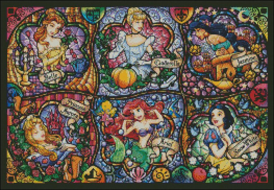 Embroidery Counted Cross Stitch Kits Needlework - Crafts 14 ct Color DIY Arts Handmade Decor - Six Princesses